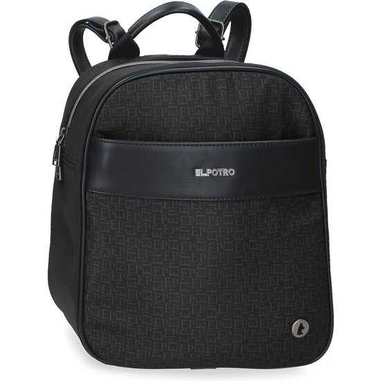 EL POTRO MOCHILA CASUAL POLIÉSTER CON DETALLES EN PIEL SINTÉTICA LUNA NEGRO image 0