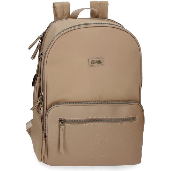 EL POTRO MOCHILA CASUAL POLIÉSTER Y PU LANA BEIGE image 0