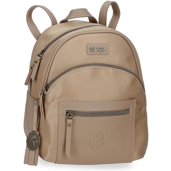 EL POTRO MOCHILA CASUAL POLIÉSTER Y PU LANA BEIGE image 0