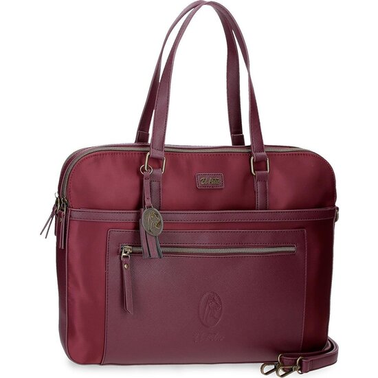 EL POTRO BOLSO PARA ORDENADOR POLIÉSTER Y PU LANA ROJO image 0