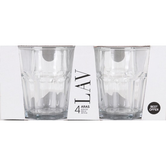 SET 4 WATER GLASS 305CC ARAS  image 1