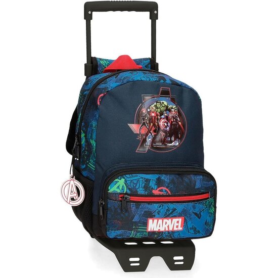 MARVEL LOS VENGADORES MOCHILA ESCOLAR CON CARRO POLIÉSTER ON THE WARPATH AZUL image 0