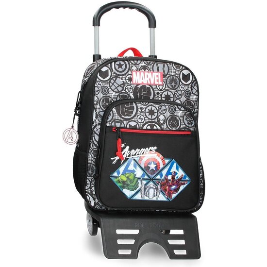 MARVEL LOS VENGADORES MOCHILA ESCOLAR CON CARRO POLIÉSTER HEROES NEGRO image 0