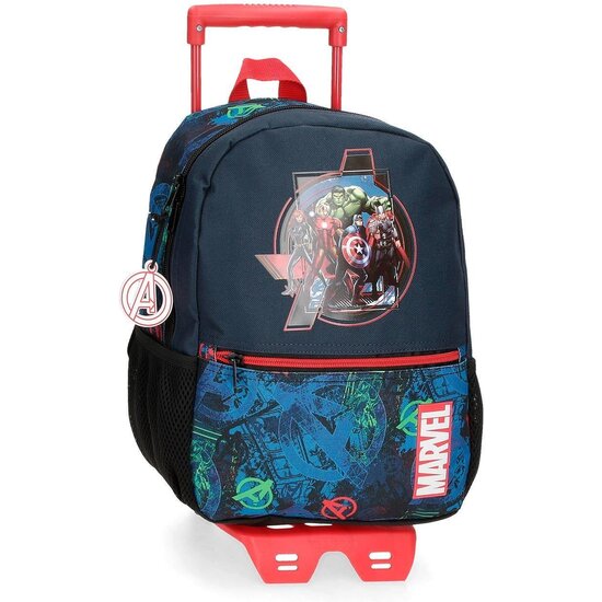 MARVEL LOS VENGADORES MOCHILA ESCOLAR CON CARRO POLIÉSTER ON THE WARPATH AZUL image 0