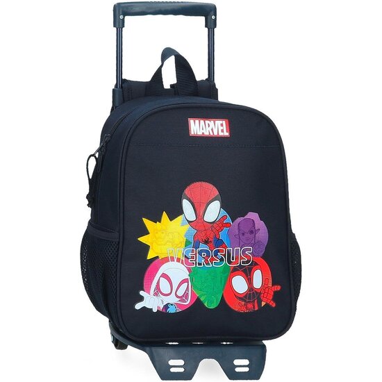 MARVEL MOCHILA ESCOLAR CON CARRO POLIÉSTER VERSUS SPIDEY NEGRO image 0