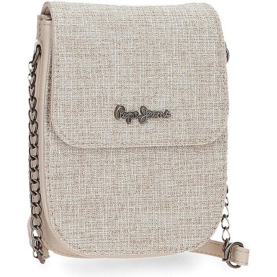 PEPE JEANS BOLSO BANDOLERA POLIÉSTER CON DETALLES EN PIEL SINTÉTICA MADDIE BEIGE image 0