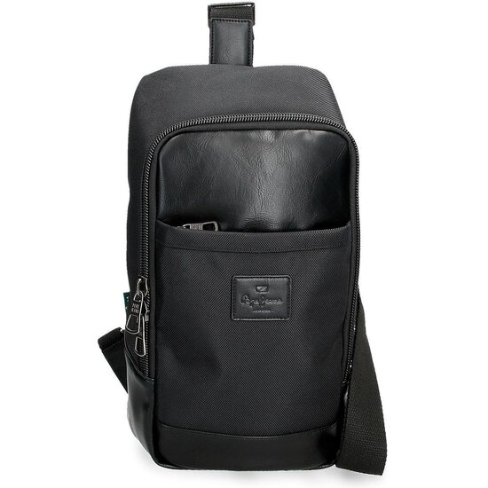 PEPE JEANS BOLSO BANDOLERA POLIÉSTER CON DETALLES EN PIEL SINTÉTICA SANDER NEGRO image 0