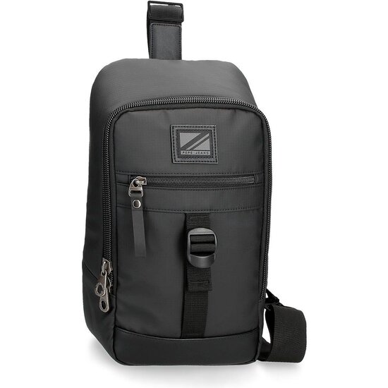 PEPE JEANS BOLSO BANDOLERA POLIÉSTER CON DETALLES EN PIEL SINTÉTICA STRAPS NEGRO image 0