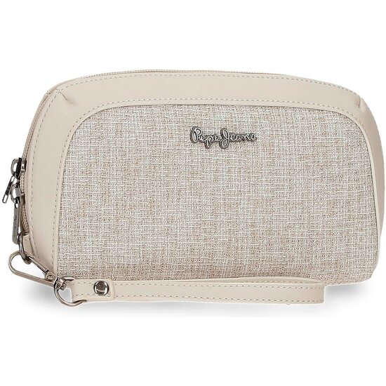 PEPE JEANS BOLSO DE MANO POLIÉSTER CON DETALLES EN PIEL SINTÉTICA MADDIE BEIGE image 0
