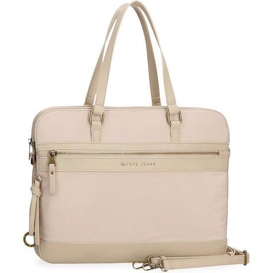 PEPE JEANS BOLSO PARA ORDENADOR POLIÉSTER Y PU MORGAN BEIGE image 0