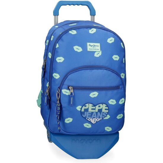 PEPE JEANS MOCHILA ESCOLAR CON CARRO POLIÉSTER AZUL image 0