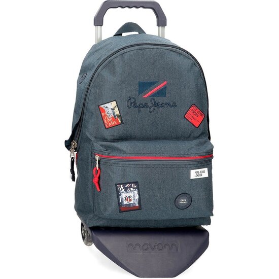 PEPE JEANS MOCHILA ESCOLAR CON CARRO POLIÉSTER AZUL image 0