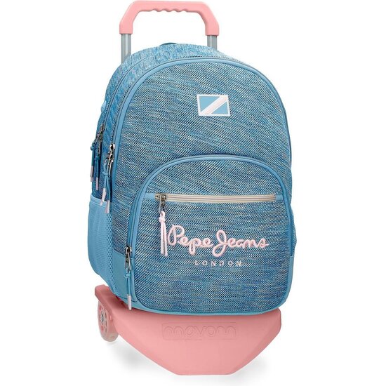 PEPE JEANS MOCHILA ESCOLAR CON CARRO POLIÉSTER AZUL image 0