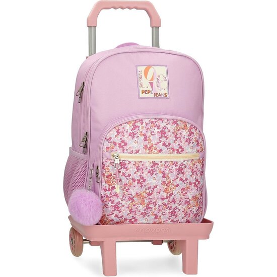 PEPE JEANS MOCHILA ESCOLAR CON CARRO POLIÉSTER ROSA image 0