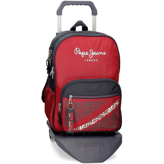 PEPE JEANS MOCHILA ESCOLAR CON CARRO POLIÉSTER ROJO image 0