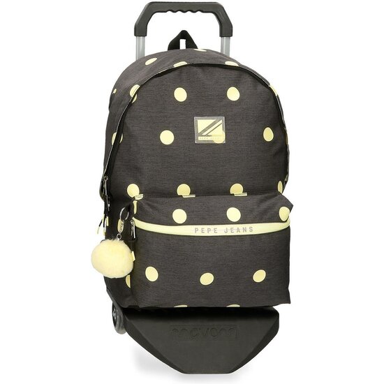 PEPE JEANS MOCHILA ESCOLAR CON CARRO POLIÉSTER NEGRO image 0