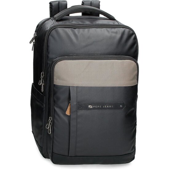 PEPE JEANS MOCHILA PARA PORTÁTIL ALGODÓN, POLIÉSTER Y PU. CARDIFF NEGRO image 0