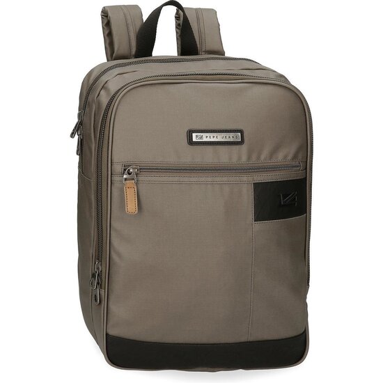 PEPE JEANS MOCHILA PARA PORTÁTIL ALGODÓN CON DETALLES EN PIEL SINTÉTICA BREMEN image 0