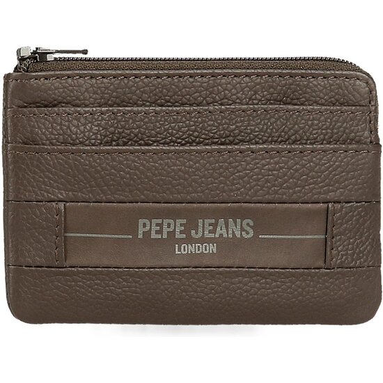 PEPE JEANS MONEDERO PIEL CHECKBOX MARRÓN image 0