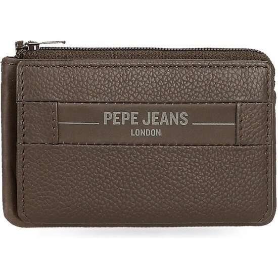 PEPE JEANS MONEDERO PIEL CHECKBOX MARRÓN image 0