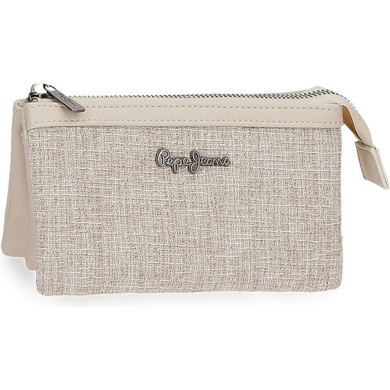 PEPE JEANS MONEDERO POLIÉSTER CON DETALLES EN PIEL SINTÉTICA MADDIE BEIGE image 0