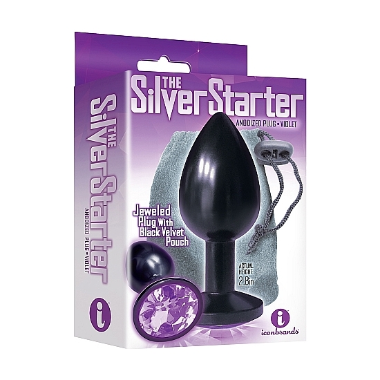 BEJEWELED ANNODIZED STAINLESS STEEL PLUG - VIOLET  image 1
