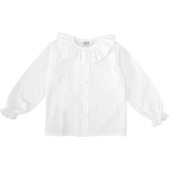 CAMISA BASICA CUELLO VOLANTES NIÑA image 0