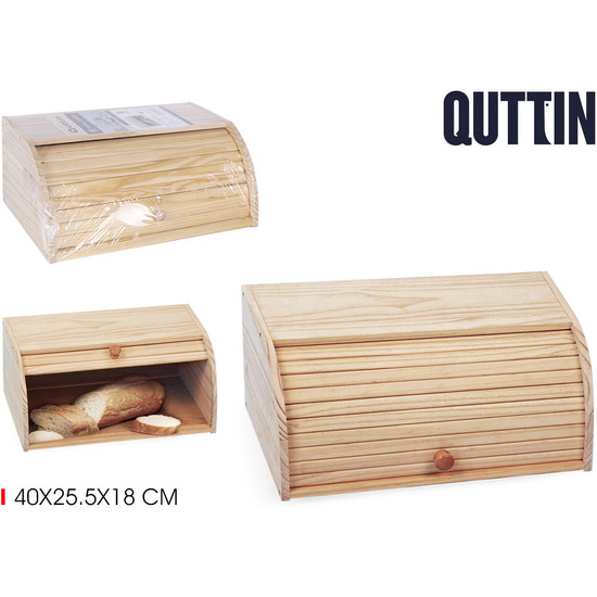 WOOD BREAD BOX W/SLIDING COVER PRIVILEGE image 0