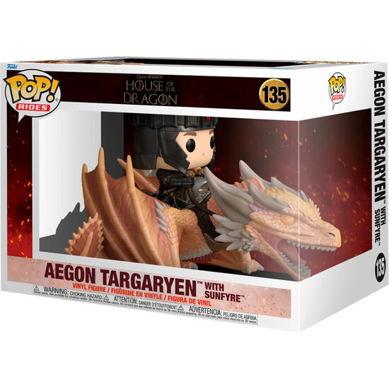 FIGURA POP RIDES LA CASA DEL DRAGON AEGON TARGARYEN WITH SUNFYRE image 0