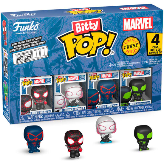 BLISTER 4 FIGURAS BITTY POP MARVEL SPIDER-MAN MILES MORALES image 1