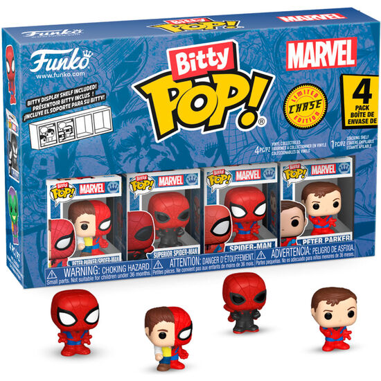 BLISTER 4 FIGURAS BITTY POP MARVEL SPIDER-MAN PARKER SPLIT image 1