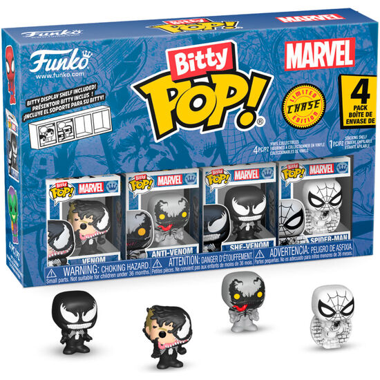 BLISTER 4 FIGURAS BITTY POP MARVEL SPIDER-MAN VENOM image 1