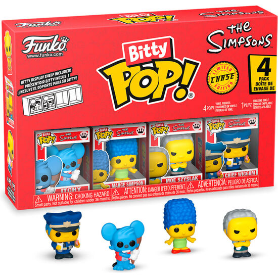BLISTER 4 FIGURAS BITTY POP LOS SIMPSONS ITCHY image 1