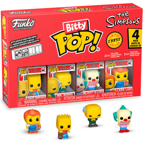 BLISTER 4 FIGURAS BITTY POP LOS SIMPSONS BART image 0
