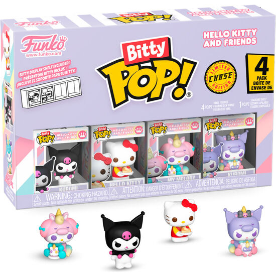 BLISTER 4 FIGURAS BITTY POP HELLO KITTY AND FRIENDS KUROMI image 1