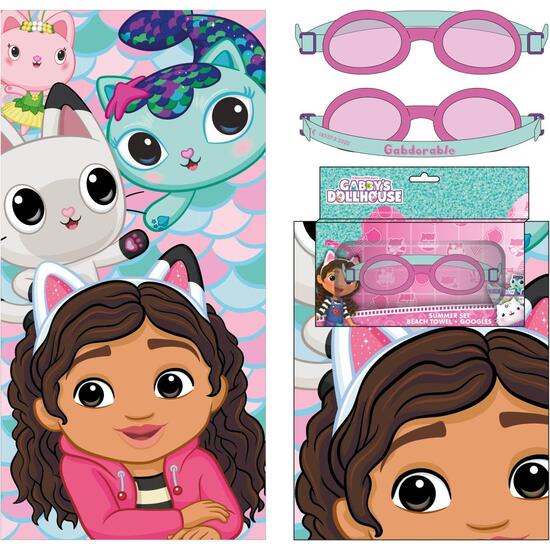 TOALLA SET GAFAS NATACIÓN GABBY´S DOLLHOUSE image 0
