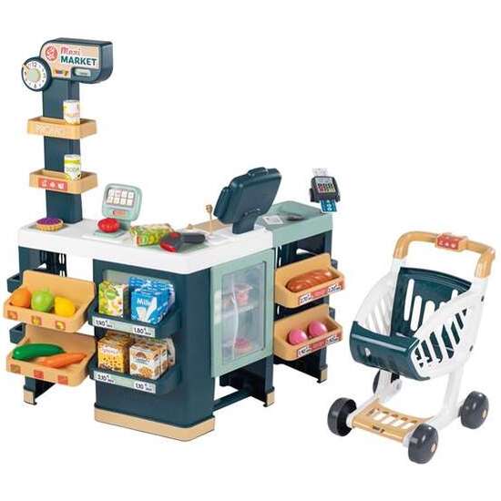 SUPERMERCADO MAXIMARKET CON CARRITO, CAJA REGISTRADORA Y 50 ACCESORIOS. 89,60X80X59,60 CM image 0