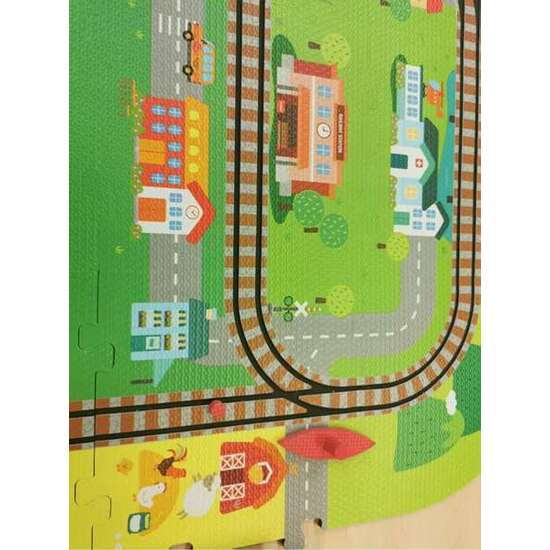 ALFOMBRA DE FOAM TREN CITY ADVENTURES CON CIRCUITO DE TREN, TREN CON BATERIA Y ACCESORIOS. 59 PIEZAS image 1