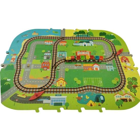 ALFOMBRA DE FOAM TREN CITY ADVENTURES CON CIRCUITO DE TREN, TREN CON BATERIA Y ACCESORIOS. 59 PIEZAS image 2