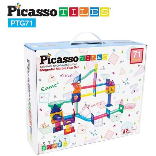 CIRCUITO DE CANICAS MAGÉTICO PICASSO TILES 71 PIEZAS. LAS PIEZAS PUEDEN SER UTILIZADAS CON OTROS BLOQUES DE PICASSO TILES image 1