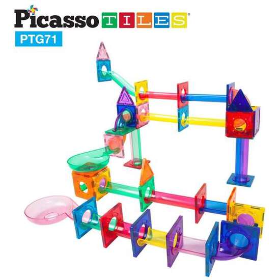 CIRCUITO DE CANICAS MAGÉTICO PICASSO TILES 71 PIEZAS. LAS PIEZAS PUEDEN SER UTILIZADAS CON OTROS BLOQUES DE PICASSO TILES image 2