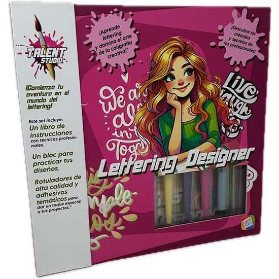 ESTUDIO DE DISEÑO DE LETRAS (LETTERING) CON BLOC PARA PRACTICAR TUS DISEÑOS, ROTULADORES DE ALTA CALIDAD Y LIBRO DE INSTRUCCIONES image 0