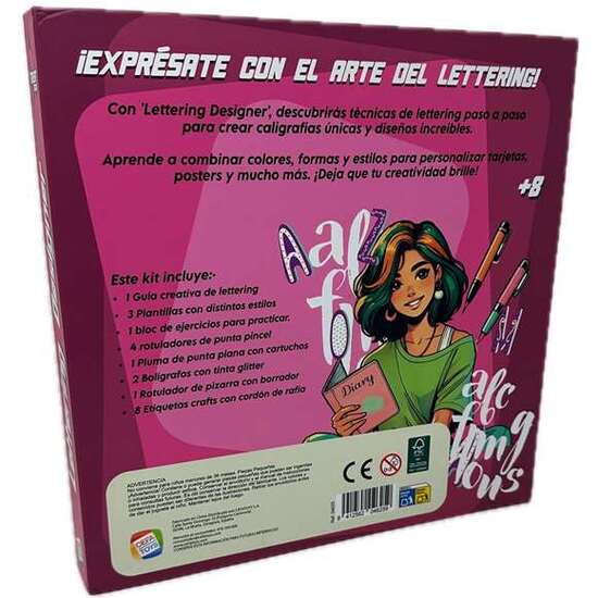 ESTUDIO DE DISEÑO DE LETRAS (LETTERING) CON BLOC PARA PRACTICAR TUS DISEÑOS, ROTULADORES DE ALTA CALIDAD Y LIBRO DE INSTRUCCIONES image 1