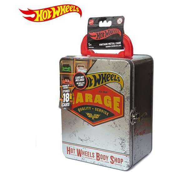 MALETIN METALICO VINTAGE HOT WHEELS CON 18 COCHES Y PARRILLA ORGANIZADORA EN EL INTERIOR - MODELOS SURTIDOS image 1