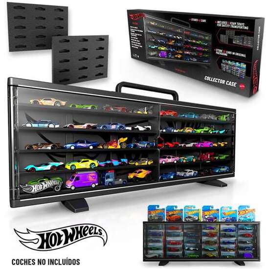 MALETIN COLECCIONISTA HOT WHEELS CON 40 COCHES, PUERTAS TRANSPARENTES, DISEÑO MODULAR Y 2 PLANCHAS DE GOMAESPUNA. SE PUEDE COLGAR EN LA PARED image 0