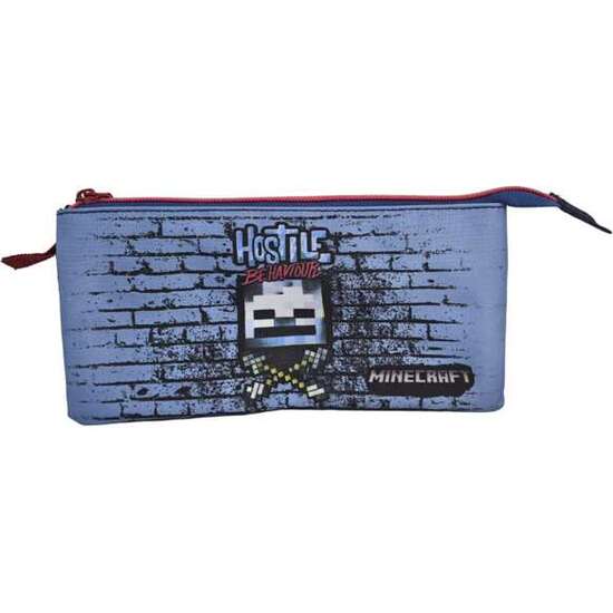 MINECRAFT HOSTILE BEHAVIOUR ESTUCHE TRIPLE . 11.5 X 23.5 X 3 CM. image 0
