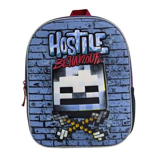 MINECRAFT HOSTILE BEHAVIOUR MOCHILA PREESCOLAR 3D. BOLSILLO LATERAL.30 X 24 X 8 CM. image 0