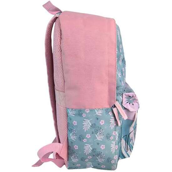 STITCH PINK MOCHILA AMERICANO ADAPTABLE A CARRO, ESPALDERA ACOLCHADA. CON ACCESORIO POM-POM.30 X 24 X 8 CM. image 1
