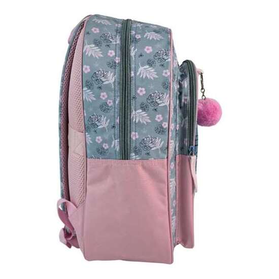 STITCH PINK MOCHILA PRIMARIA DOBLE COMPARTIMENTO (GRAN CAPACIDAD), ADAPTABLE A CARRO). CON ACCESORIO POM-POM.42 X 31 X 13.5 CM. image 1
