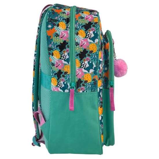 STITCH TROPICAL MOCHILA PRIMARIA DOBLE COMPARTIMENTO (GRAN CAPACIDAD), ADAPTABLE A CARRO). CON ACCESORIO POM-POM.45 X 32 X 20 CM. image 1